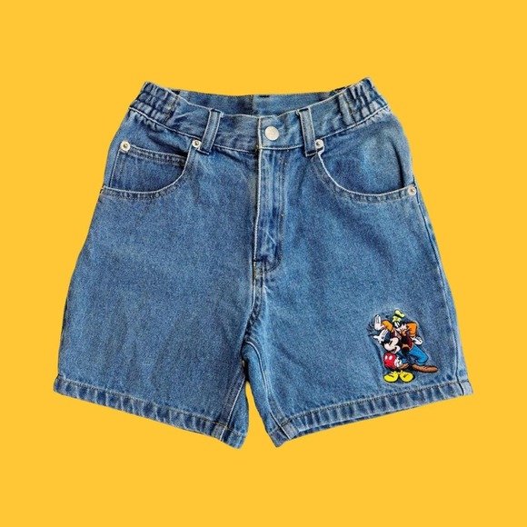 Disney Other - Vintage Mickey Mouse Disney Store Denim Jean Shorts, Size Kids 5/6